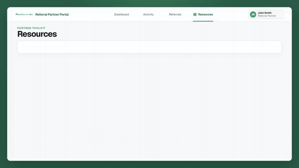 Animated preview of the new partner Resources tools